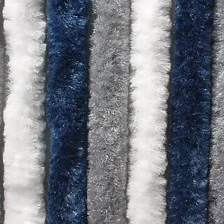 Arisol Chenille Flauschvorhang, 56x205cm, grau/dunkelblau/weiß, ideal für Reisemobile