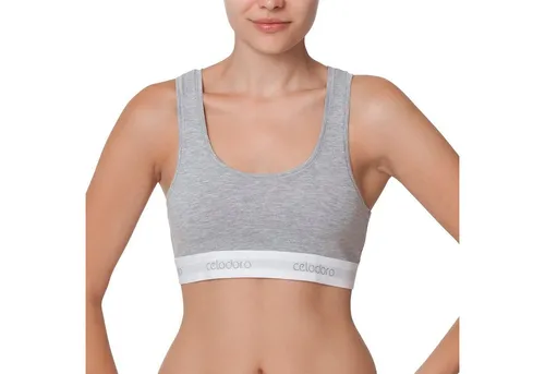 celodoro Bustier Bustier mit Webgummi-Bund - Sport Bra Top mit Markenlogo