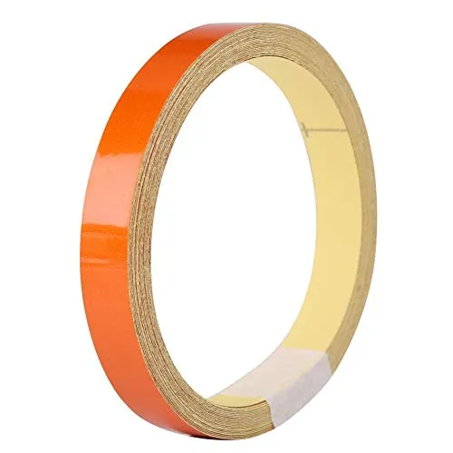 Auto reflektierendes Klebeband, 1 cm * 5 m reflektierendes Warnband Aufkleber Streifen Aufkleber für Auto Motorrad Fahrzeugkarosserie(Orange)