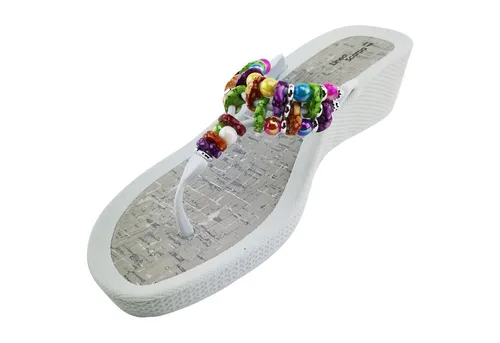 Linea Scarpa Damen Zehentrenner Flip Dianette mit Absatz - Badeschuhe in Weiß - Stylische Damen Badeschuhe mit Absatz, ideal für den Strand oder Pool. Bequem und modisch, perfekt für entspannte Sommertage.