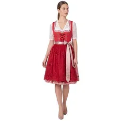 Krüger Dirndl Nakita rot | 60cm Knielang für Damen in pink von Krüger