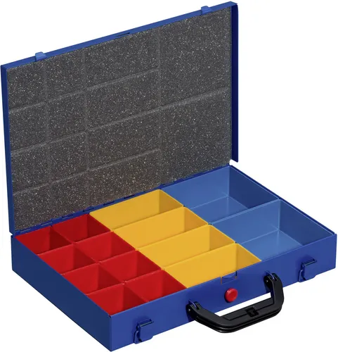 Allit Profi-Metall-Kleinteilekoffer EuroPlus Pro klein - Werkzeugkästen, robuster Metallkoffer mit praktischer Fächeraufteilung für optimale Ordnung und schnellen Zugriff auf Kleinteile.