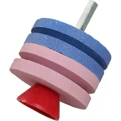 Easy Work Schleifstein Messerschärfer für Bohrmaschine - Praktischer Messerschärfervorsatz für Bohrmaschinen, ideal zum Schärfen von Scheren und Klingen. Mit 4 Schärfscheiben für grobe und feine Schleifarbeiten.