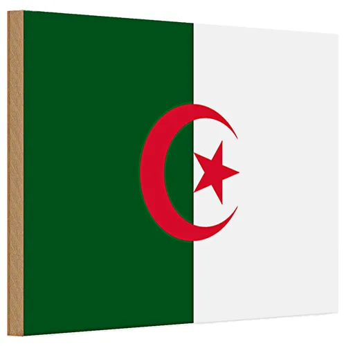 Holzschild Flagge Algerien 30x20cm Flag of Algeria