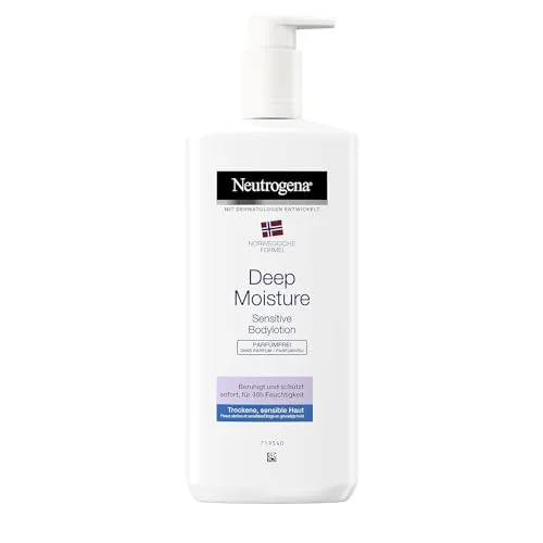 Neutrogena Norwegian Formula Body Lotion Deep Moisture 400ml - Körperlotion für trockene, sensible Haut, angereichert mit Glycerin für 48h Feuchtigkeit und sofortige Beruhigung. Ideal für allergieempfindliche Haut.