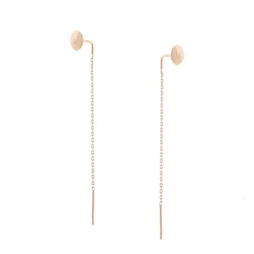 Ketten-Ohrringe aus 585 Rotgold, rund