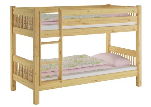 ERST-HOLZ Etagenbett Kinderstockbett 90 x 200 cm Kiefer Massiv Etagenbett Nische 70
