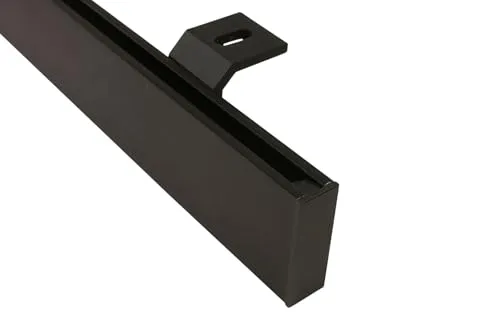 Gardinenstange Gardinenschiene Unischiene eckig zur Deckenmontage, Farbe schwarz, Länge 240 cm (2 x 120 cm)