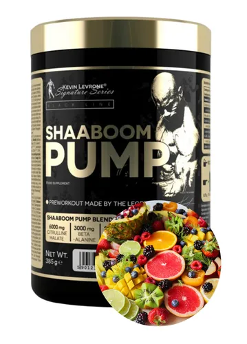 Kevin Levrone Shaaboom Pump (385 g, Exotic) - Sportnahrung für Kraft- und Ausdauertraining, fördert den Muskelpump und steigert die Leistungsfähigkeit mit L-Arginin und Creatin. Zuckerfreies, fruchtiges Pulver für ein erfrischendes Trainingserlebnis.