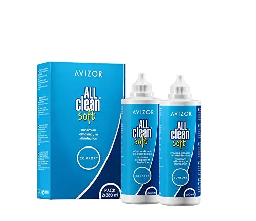 Avizor All Clean Soft Kontaktlinsenflüssigkeit. Einzigartige Lösung zur Reinigung und Desinfektion aller Arten von weichen Kontaktlinsen. 2 x 350 ml