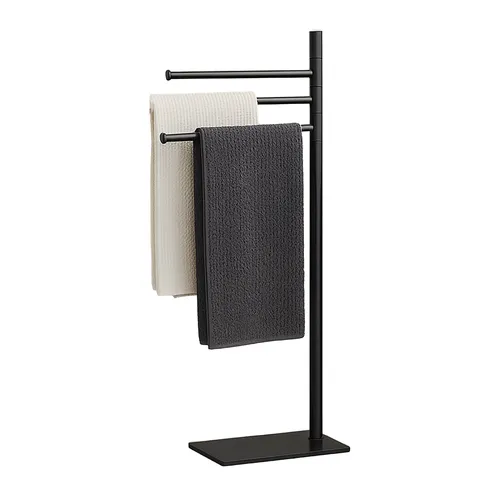 relaxdays Handtuchständer 3 Arme Edelstahl, schwarz