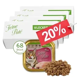 g Lecker.Pet® Leo's Feine Paté - Reich an Huhn - Katzenfutter mit glutenfreier Rezeptur, reich an hochwertigem Hühnerfleisch und ideal für Katzen jeden Alters - leicht verdaulich und ohne künstliche Zusätze.