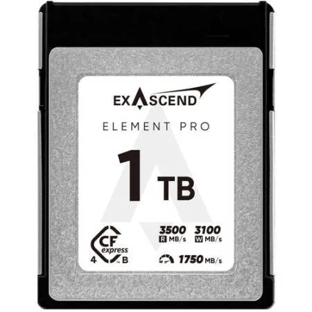 Exascend CFexpress 4.0 Type B Element Pro Series 1TB - Hochgeschwindigkeits-Speicher - Speicherkarten für Profis: Mit 1TB Kapazität und extrem schnellen Übertragungsraten ideal für 4K-Videoaufnahmen und anspruchsvolle Anwendungen.