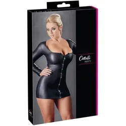 Kleid im Wetlook – mit langen Ärmeln & tiefem Dekolleté von Cottelli PARTY