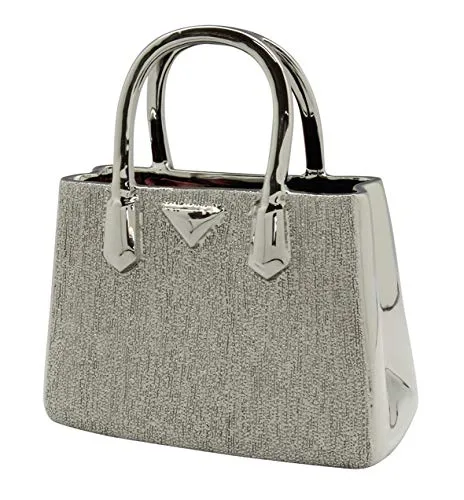 GILDE Handtasche Milano Platin – Elegante Blumenvase in silber von GILDE