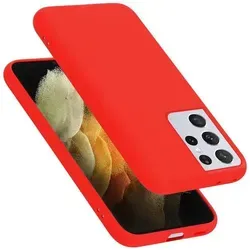 Cadorabo Schutzhülle für Samsung Galaxy S21 ULTRA Hülle in Rot Handyhülle Case Cover TPU Etui
