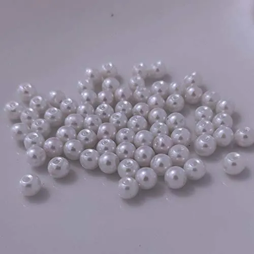 Kopper-24 (4 mm/Weiß) Glasperlen - Bastelperlen aus Glas rund - 30 Farben mit Loch Perlen zum Basteln auffädeln Armbänder Traumfänger bunt Set DIY mini kleine große Kinder Bastelperlen Schmuck