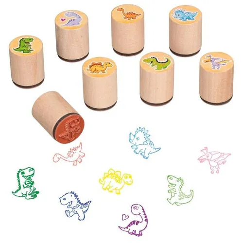 Goki Stempelset Dinosaurier Holzstempel Kinderstempel super Qualität