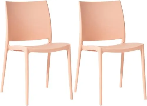 CLP 2er Set Gartenstühle Meton – Pflegeleichte Stapelstühle für Innen & Außen - Stapelbare Stühle aus wetterfestem, UV-beständigem Kunststoff für lange Lebensdauer und stilvolles Design. Ideal für Garten, Terrasse oder Balkon.