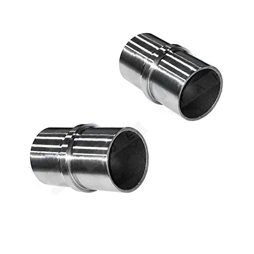 Edelstahl Steckfitting Rohrverbinder Rohrbogen Flansch Verbinder Geländer V2A (Ø 42,4 mm, Verbindungsmuffe)