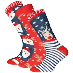 Ewers Socken Socken 3er Pack Weihnachten (3-Paar) blau|rot 46-48