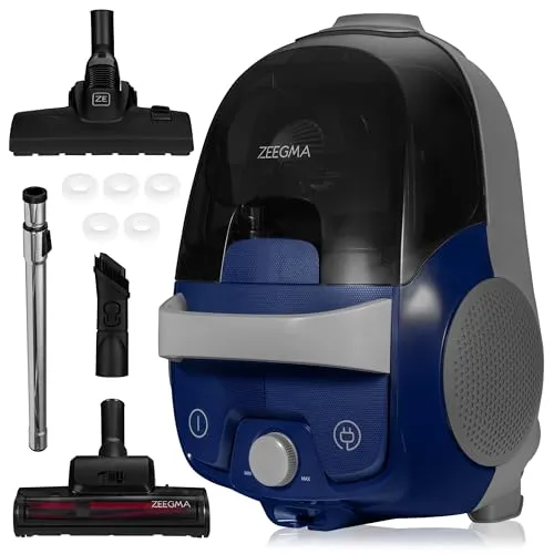 ZEEGMA ZONDER VERRE FLOW Beutelloser Staubsauger - Stabstaubsauger mit 800 W und 21.000 Pa Saugleistung, allergikerfreundlich dank Doppel-Luftfiltration und leise im Betrieb – ideal für große Flächen und verschiedene Bodenarten.