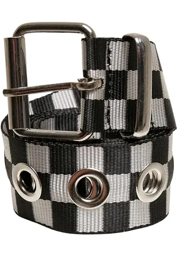 Urban Classics Unisex Checker Belt With Eyelets black/white, S/M