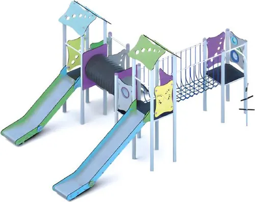 Kinderspielplatz Spielpark mit Rutschbahn – Hochwertiger Aktivplatz - Ideal für Kinder von 1-11 Jahren. Modernes Design mit bunten Farben, sicherer Spielspaß und 2 Jahre Herstellergarantie. Perfekt für den Garten!
