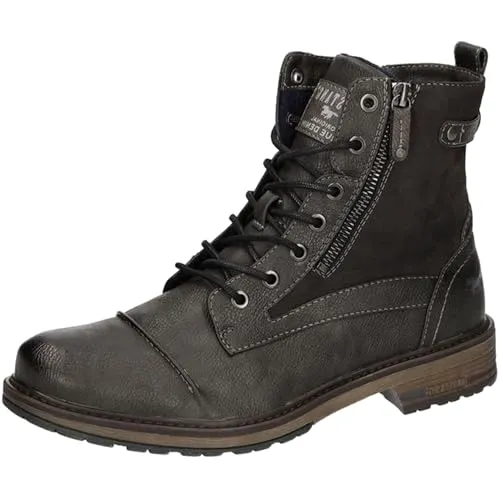 MUSTANG Herren Stiefel Grau, Schuhgröße: EUR 44 - Wanderschuhe mit robustem Obermaterial und bequemem Textilfutter, ideal für Outdoor-Abenteuer und lange Spaziergänge.
