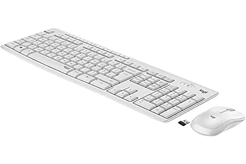 LOGITECH Mk 295 Drahtloses Tastatur-Maus-Set in Weiß - Maus-Tastatur-Sets, leise Tasten für störungsfreies Arbeiten und komfortables Tippen.