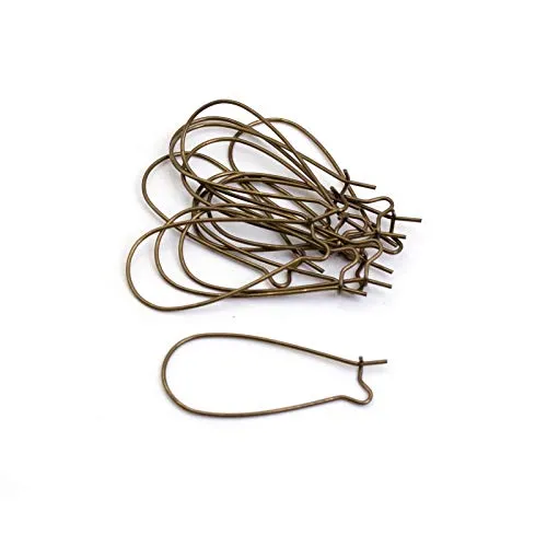 Vintageparts Kidney Ohrhaken aus Messing in antik bronzefarben 20 Stück zum Schmuck selber basteln
