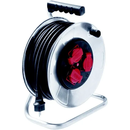 Bachmann 396.187 Kabeltrommel 3-fach ohne Kabel in silber von Bachmann