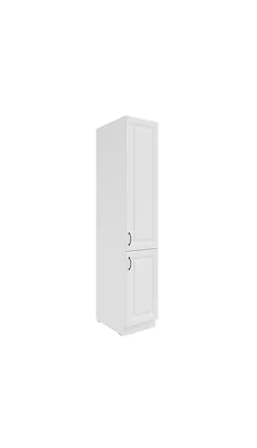 Küchen Vorratshochschrank 40 cm Stilo Weiss - Einbauküchen-Komponenten: Praktischer Hochschrank mit zwei Türen und fünf Böden, ideal für optimale Raumnutzung in Ihrer Küche.