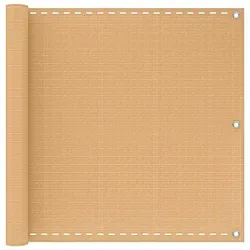 vidaXL Balkonsichtschutz Sand 90 x 400 cm HDPE und Aluminium - Braun