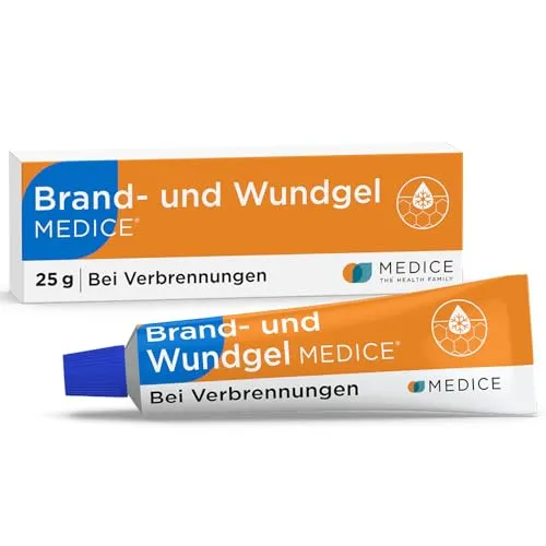 Brand- und Wundgel Medice 25 g - Rezeptfreie Medikamente für Kinder & Erwachsene - Kühlendes Hydrogel bei Verbrennungen, Sonnenbrand und Insektenstichen, wirkt schnell und lindert Schmerzen in nur 2 Minuten.