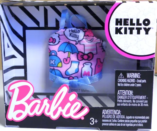 Mattel Barbie Hello Kitty Oberteil Top rosa/blau/weis mit Schleife FLP42 NEU
