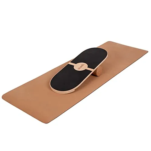 Selonis Balance Board Aus Holz Für Erwachsene Und Kinder Koordinationstraining Balancebrett Physiotherapie Skateboard Surfbrett Surf Sport Fitness Crossfit Yoga - Mit Matte Und Ohne Matte Erhältlich