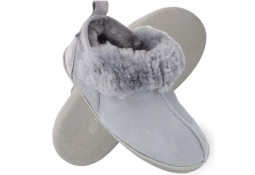 Vanuba KARAYAKA Damen Hausschuh Echtleder Hüttenschuhe/Winter-Hausschuhe/Gefüttert