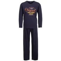 Henry Terre Schlafanzug Pyjama Set Langarm - Original Authentic Nightwear grau M