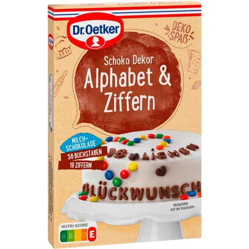 Dr. Oetker Schoko Dekor Alphabet & Ziffern Dekor von Dr. Oetker