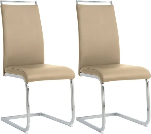 Möbilia Freischwinger-Stuhl 2er Set | Kunstleder