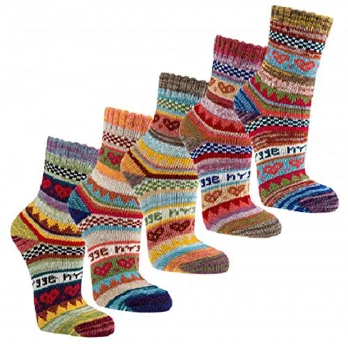Paar bunte Norweger Hygge Socken 90% Baumwolle (35/38) 3 von Socks4Fun