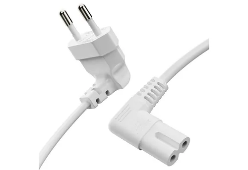 conecto conecto Strom-Kabel, Euro-Stecker 90° auf C7 IEC-Buchse 90°, Euro-Ne Stromkabel, (100 cm)