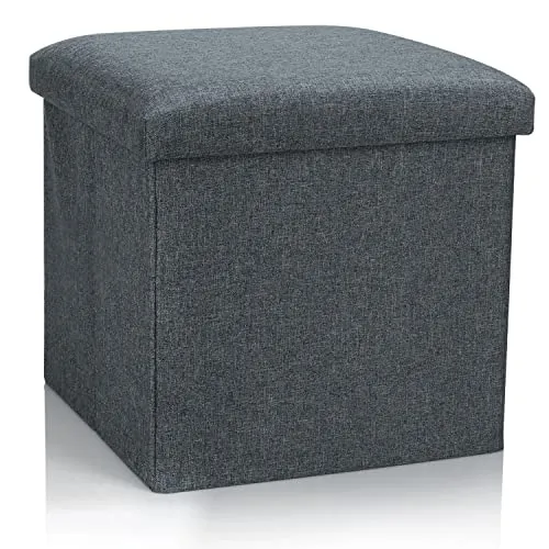 com-four® Faltbarer Hocker - Sitzhocker mit Stauraum - Aufbewahrungsbox zum Sitzen - 40 L