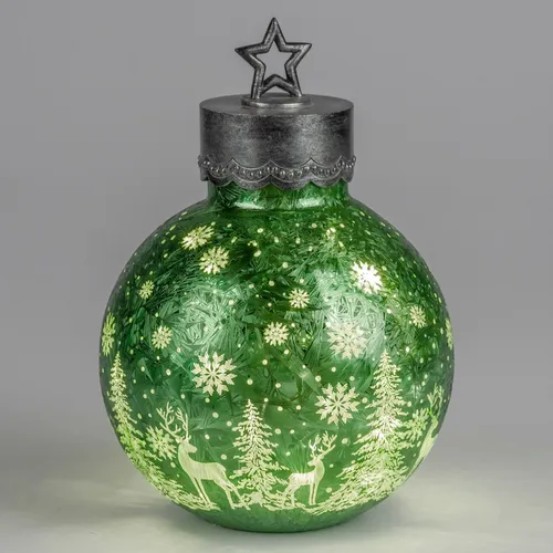 LED Deko Kugel FROSTY WINTERZEIT 35cm aus Glas von formano