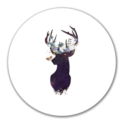 Huuraa Aufkleber Hirsch Silhouette Geschenk 10cm Hirsch Geschenkidee