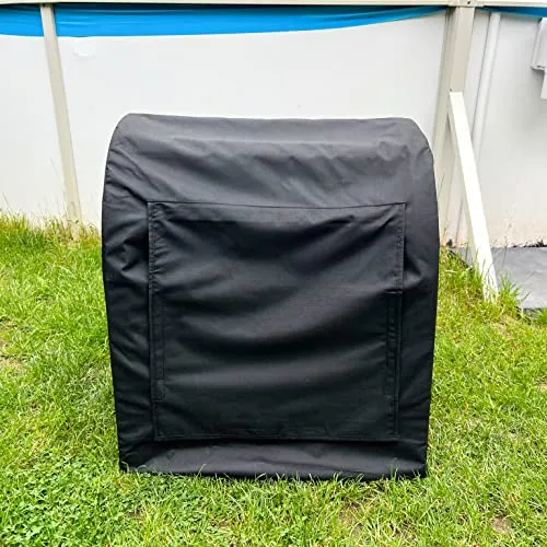 nobellgo Einhausung für Sandfilteranlage und Poolpumpe - Stahlrahmenbecken: Robuste Einhausung aus pulverbeschichtetem Stahl und witterungsbeständigem Oxford-Polyester, mit durchdachter Öffnung für einfachen Zugang und zusätzlichem Stauraum für Chlortabletten.