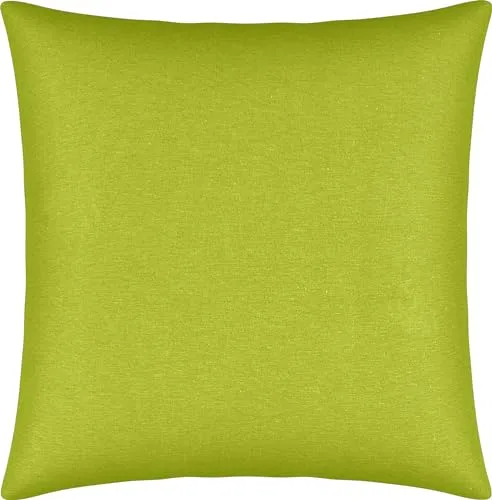 Erwin Müller Kuschelkissenbezug, Kissenhülle Single-Jersey Murnau - apfelgrün Größe 40x40 cm - bügelfrei, strapazierstark, elastisch, mit Reißverschluss