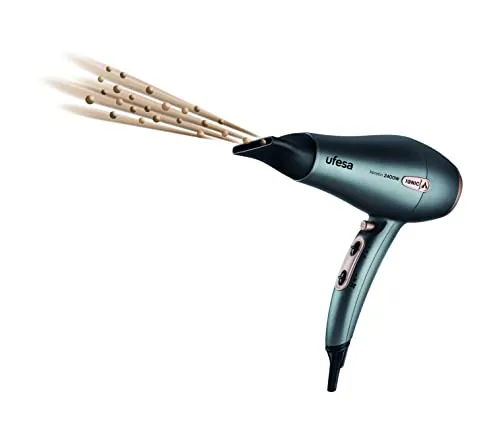 Ufesa SC8470 Professioneller Ionen-Haartrockner, 2400 W, Keratin, Wechselstrommotor, inklusive Konzentrator und Diffusor, 2 Geschwindigkeiten und 3 Temperaturen