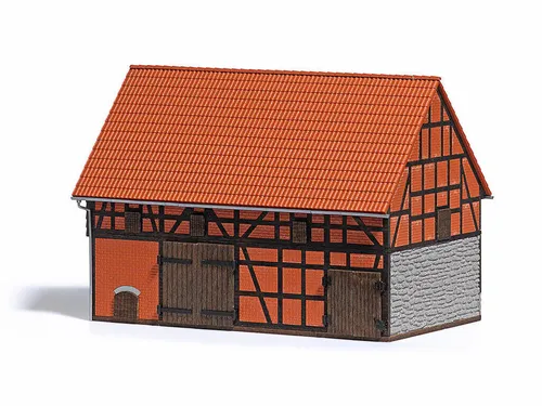 Busch 1506 Scheune mit kleinem Stall zum Vierseithof Bausatz H0 Neu